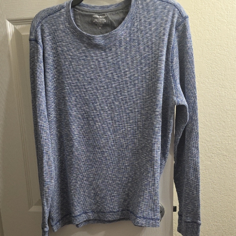 Banana Republic Gray and Blue Knit Top Size XL